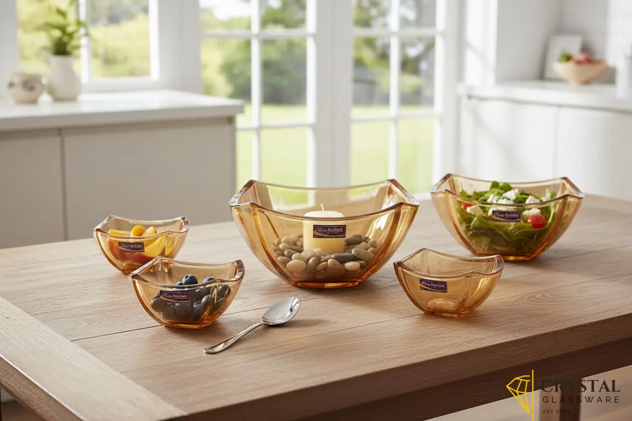 Delisoga 7-piece bowl set in a golden shade